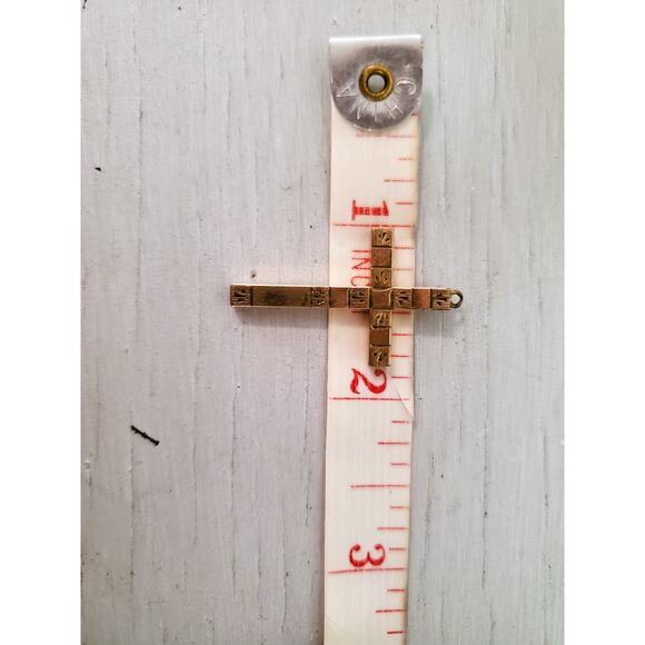 Vintage Etched 1/20 12K Gold-fill Cross Pendant - Picture 8 of 8